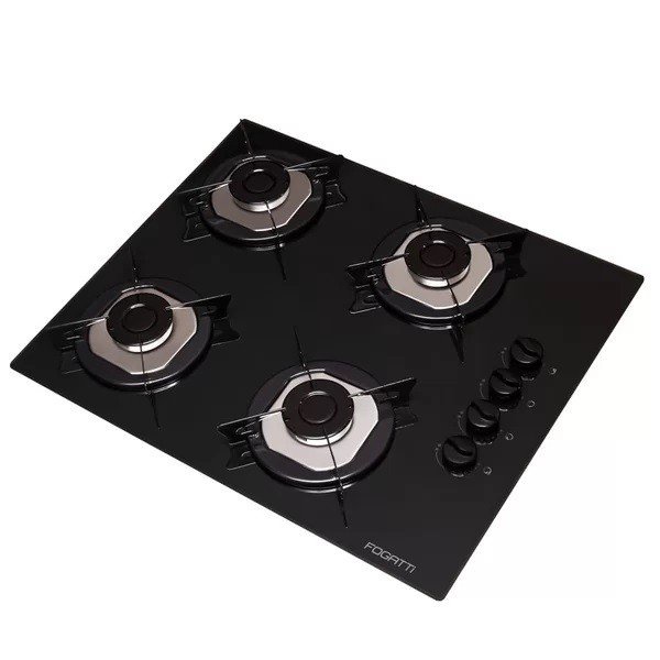 Fogão Cooktop 4 Bocas Mesa Em Vidro - Preto - Fogatti Inox