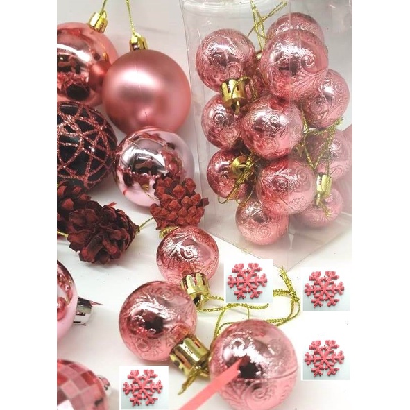 kit decoração de natal rose gold (71 itens) | Shopee Brasil