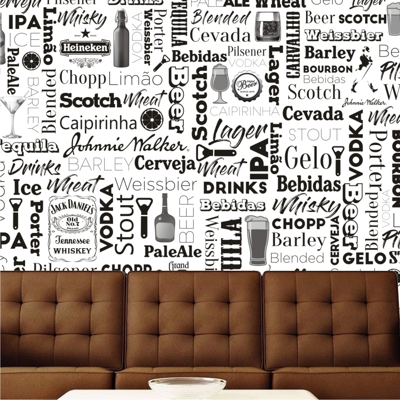Adesivo De Parede Cozinha Bebida Cerveja Drink Vintage Bar M142