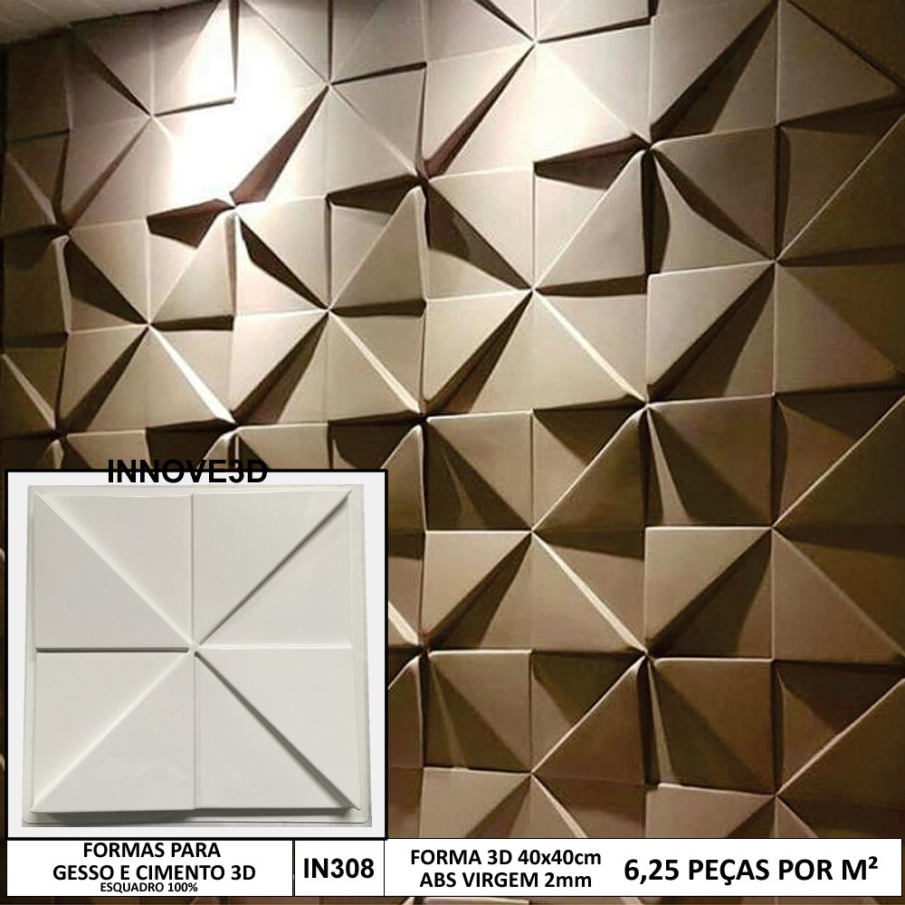 Forma 3d Gesso Catavento 40x40cm Abs 2mm Molde Para Gesso e Cimenticio 3d