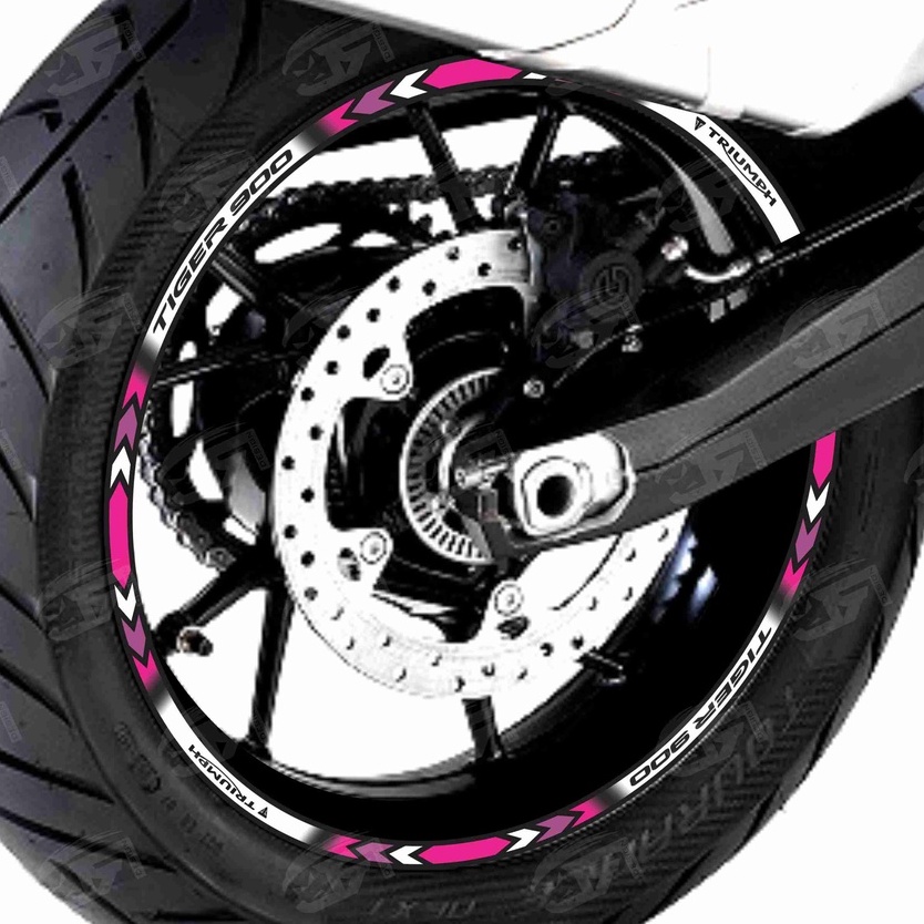 Adesivo Friso Refletivo Roda Moto Triumph Tiger 900 GT PRO Tiger 900 Rally PRO M01 pink