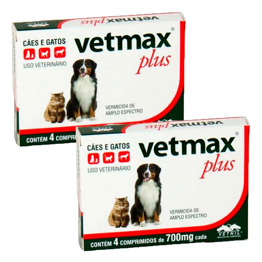 Vermifugo Vetmax Plus Caes E Gatos Vetnil C/4 - Total 8 Cp em Oferta na Shopee