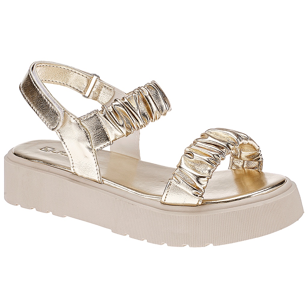 Sandália Papete Feminino Tratorada Plataforma Tira Sanfonada - Women Shoes