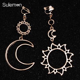 Linha Oca De Metal Estrelas Lua Clip Brincos Sem Furo Clipes De Orelha Klip Telinga Anting Jepit CE369