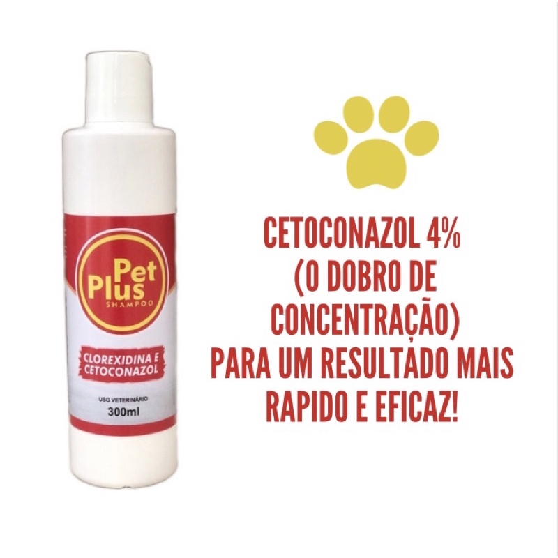 Cetoconazol 4 shampoo para dermatite coceira caes e gatos 300ml