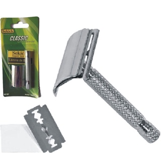 Aparelho De Barbear Antigo Barbeador Classico + lâmina