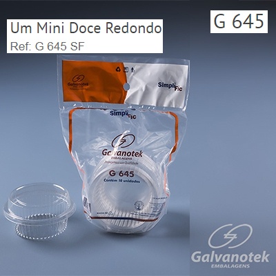 Embalagem G645 Mini Doce Redondo 120ml C/10un - Galvanotek