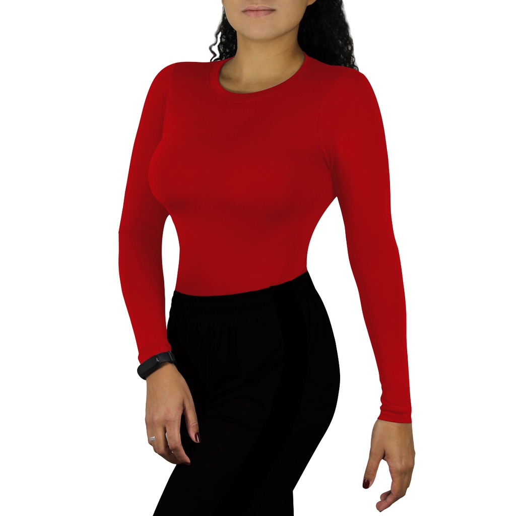 Camisa Térmica e Compressão Finta Manga Longa Feminina UV 50