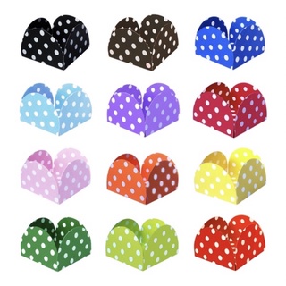 50~250 forminhas para doces 4 Petalas poá 3,3x3,3x2,5 cores a escolha// em Oferta na Shopee