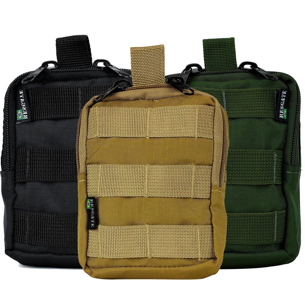 Bolso Modular Resistente à Água Laser Cut 12x15 Organizador EDC Vertical para Colete e Mochila