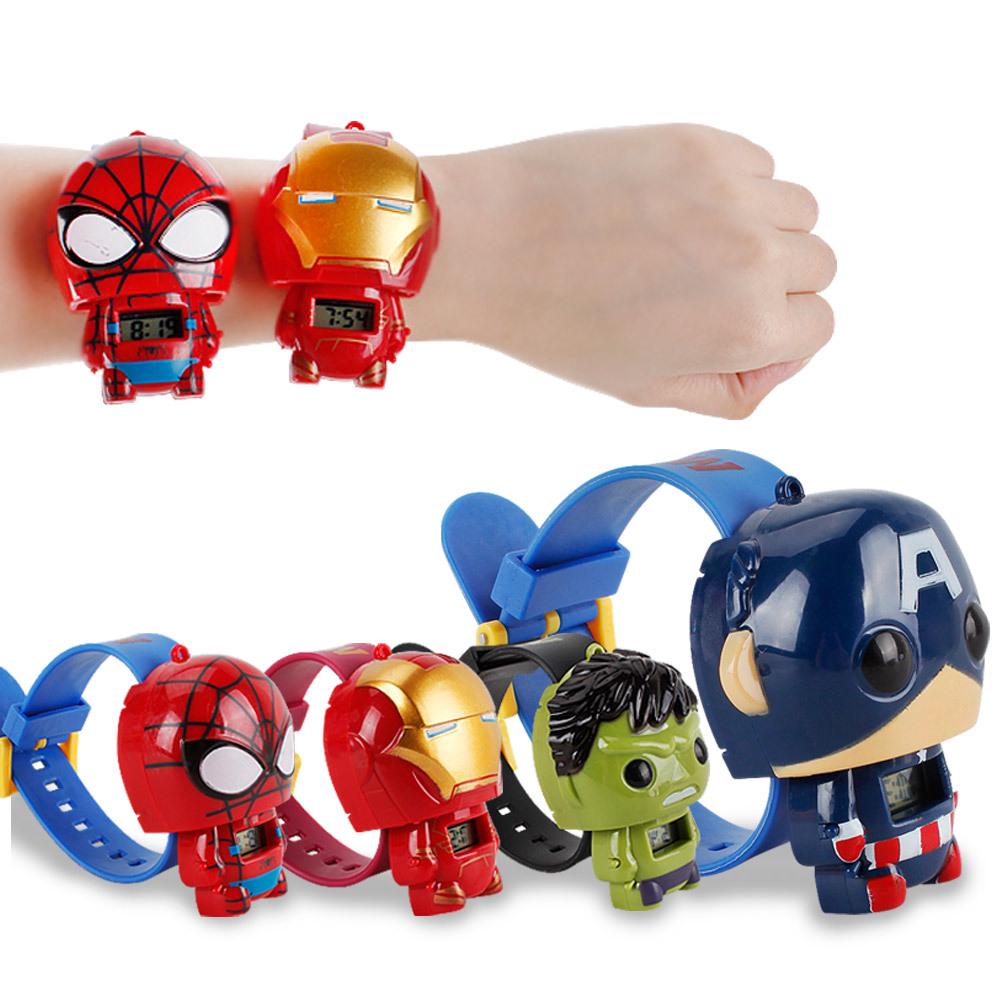 Super Herói Relógio Vingadores Desenho Capitão América Relógios Eletrônicos Homem-Aranha