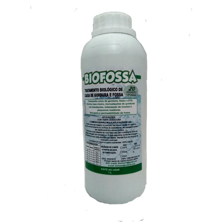 Biofossa 20 Aplicações - Diferente De Bactérias, Experimente O Tratamento Com Nutrientes.