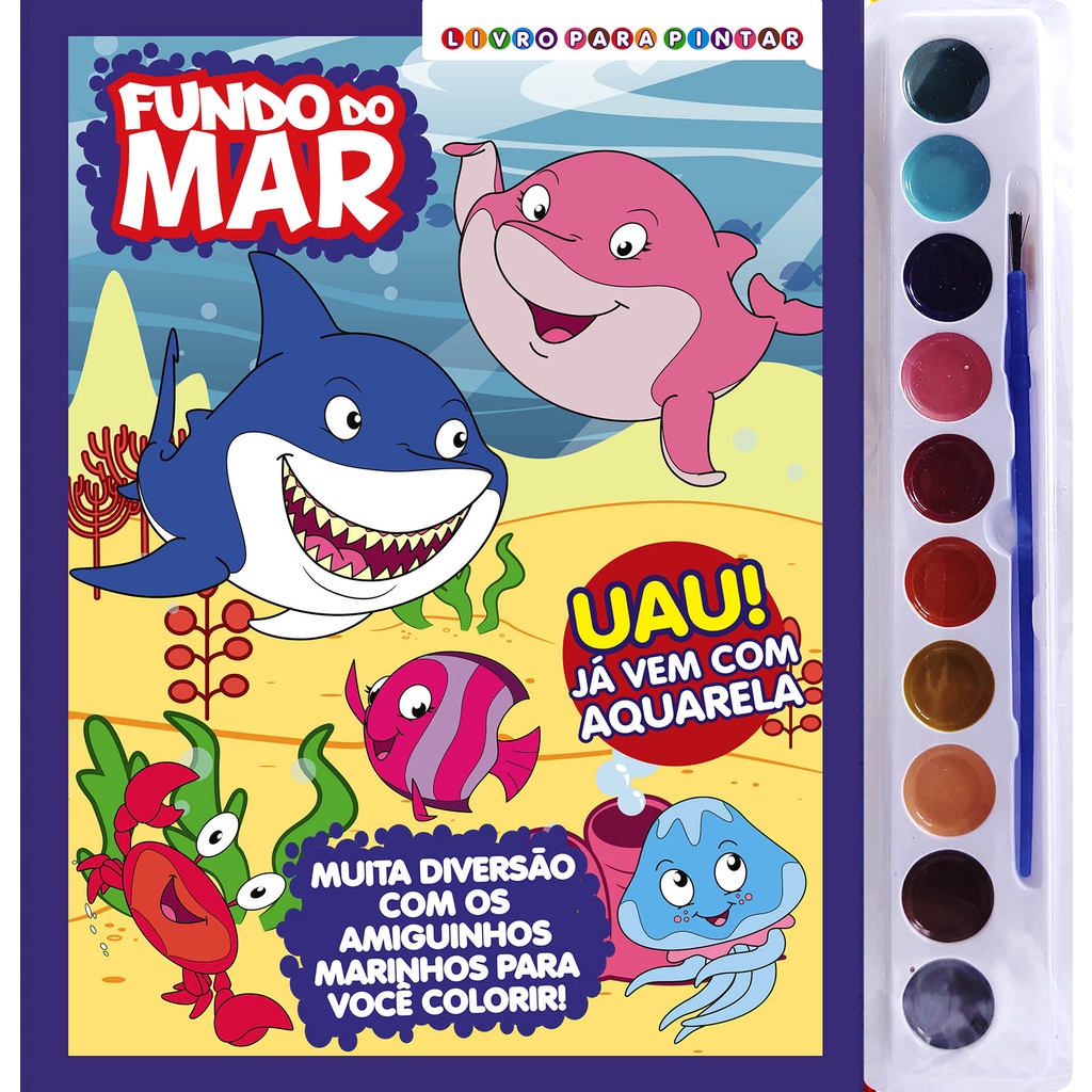 Fundo do Mar Livro para Pintar com Aquarela em Oferta na Shopee