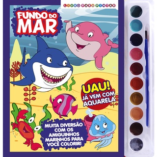 Fundo do Mar Livro para Pintar com Aquarela em Oferta na Shopee