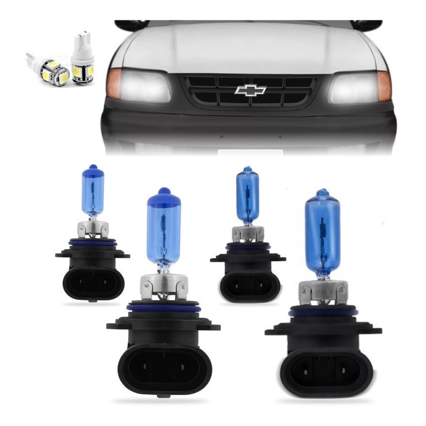 Kit Lampadas Super Brancas Farol Chevrolet S10 1995 1996 1997 1998 1999 2000