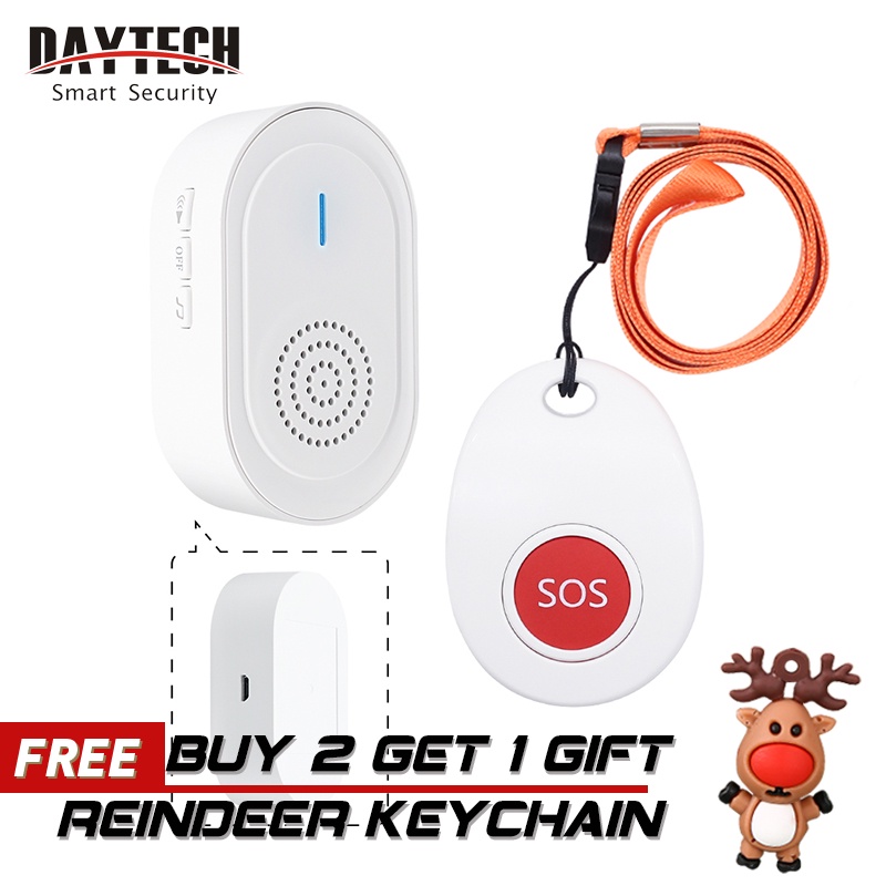 Daytech Caregiver Pager Botão De Alarme SOS Para Idosos , Sistema De Alerta Hospitalar Doméstico Sem Fio , Receptor Reca