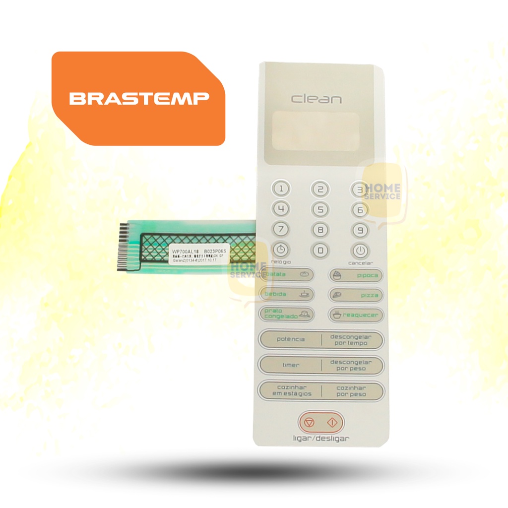 Membrana / Adesivo / Painel Micro-ondas Brastemp Bms18a - W10187229
