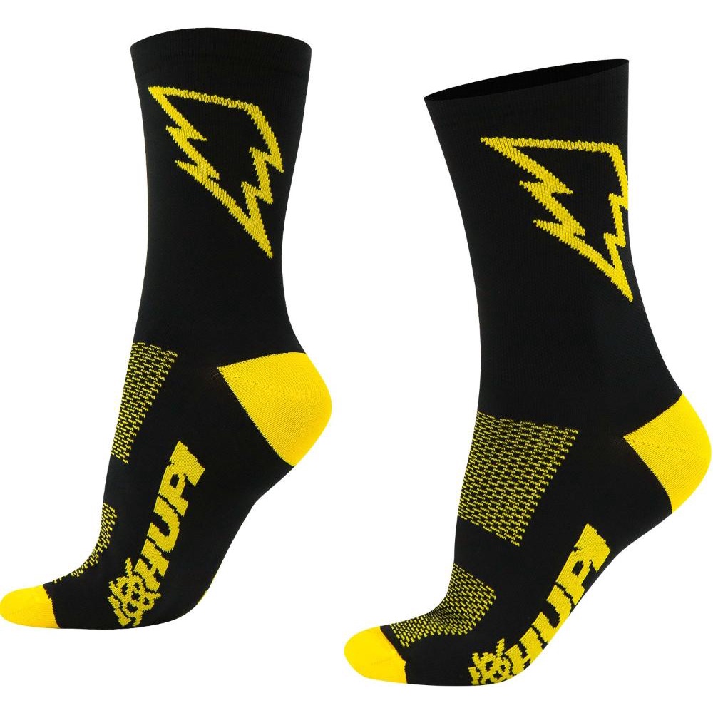 Meia HUPI Raio Preto/Amarelo