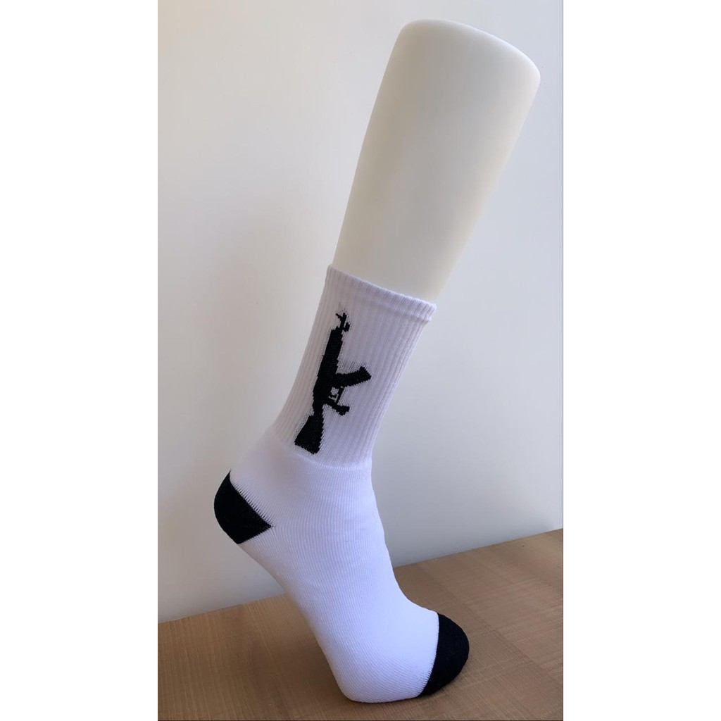 Meia Ak 47 Branco COD Pubg Cano Alto