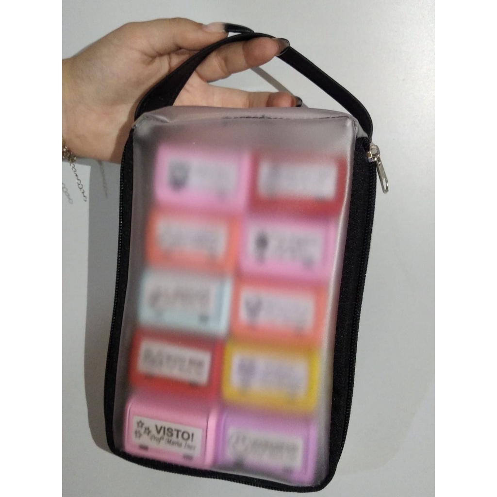 Kit Carimbos para Professor + Estojo Personalizado)