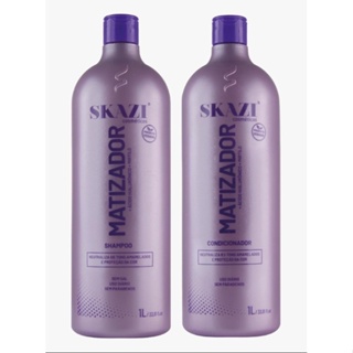 Kit Skazi Vegano Shampoo E Condicionador Matizador Acido Hialuronico e Mirtilo 1 Litro em Oferta na Shopee