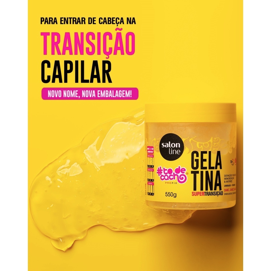 Gelatina To De Cachos Super Transicao Capilar 550g Salon Line Shopee Brasil