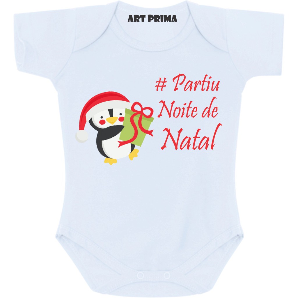 Roupa De Natal Bebê Body Infantil Frase #Partiu Noite De Natal Barato |  Shopee Brasil