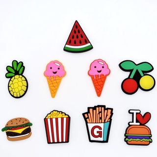 Acessórios De Moda Jibbitz Criativos " Burger-Sorvete " Sapato De Desenho Animado Fivela Sapatos De Bricolage Charme