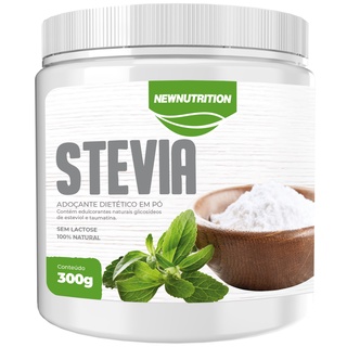 Adoçante Em Pó Natural Stévia 300g NEWNUTRITION - Pronta Entrega!