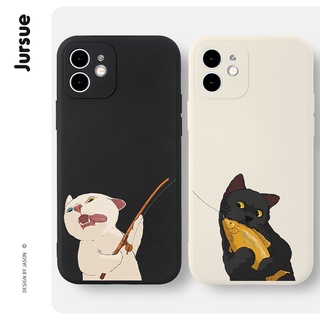 Capa De Silicone flexível JURSUE Luxo Personalizada Anti Impacto Casal Anime Fofa Capinha Compatible for iPhone 14 13 12 11 Pro Max 8 7 6 6S Plus SE 2020 XYA1440