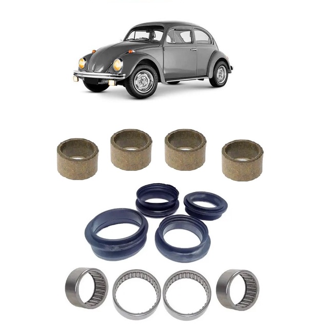 kit 4 rolamentos 4 buchas 4 aneis do braco de suspensao fusca 1500 1600 brasilia buggy ar 1600