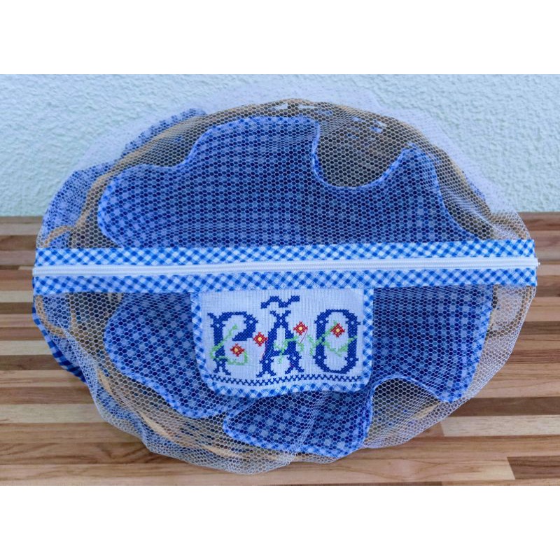 cesta de Pão de bambu oval com ziper varias cores.