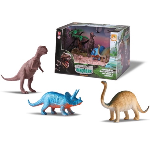 Kit c/ 03 Dinossauros Dino Park Collection - Bee Toys