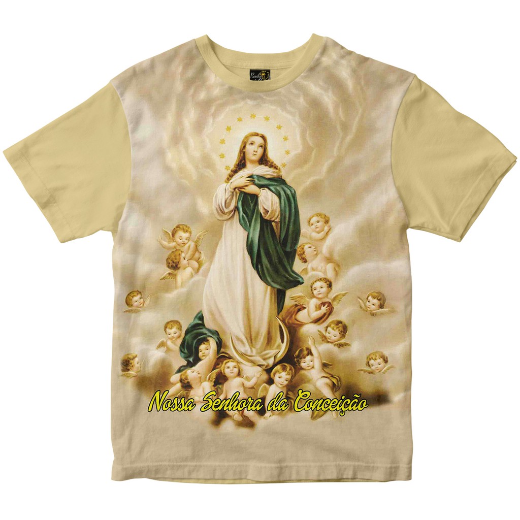 Camiseta Nossa Senhora da Conceição Rainha do Brasil bege