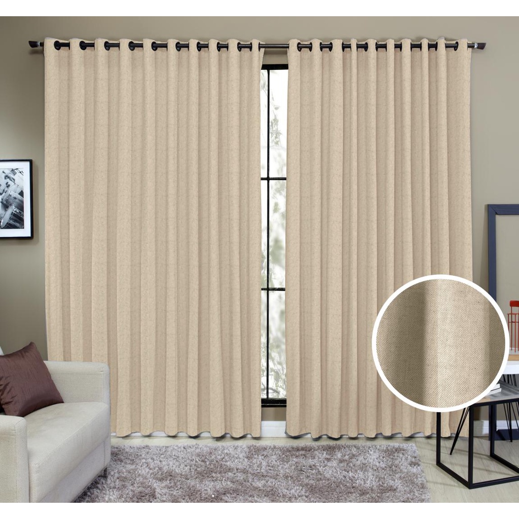Cortina Tecido Rustico 4,00M x 2,30M Semi Blackout em Oferta na Shopee