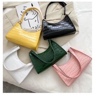 Bolsa de Couro Sintético Pequena de Ombro/Mão Alça Curta