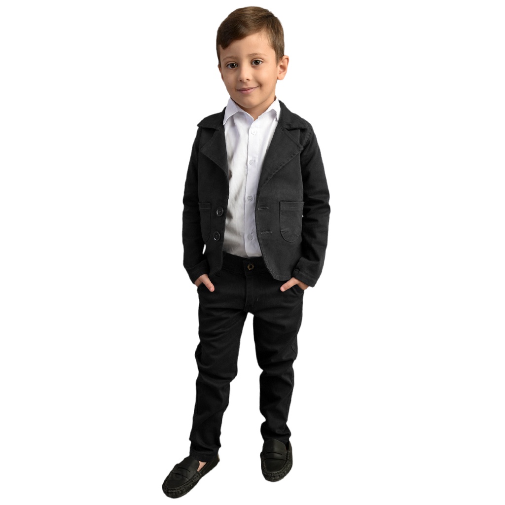 Terno Infantil Luxo Completo Blazer+ Camisa+ Calça+ Gravata