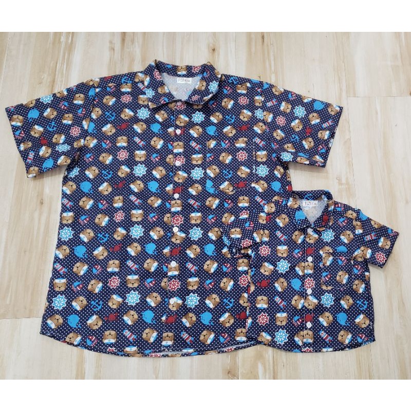 Camisa tal pai tal filho ursinho marinheiro