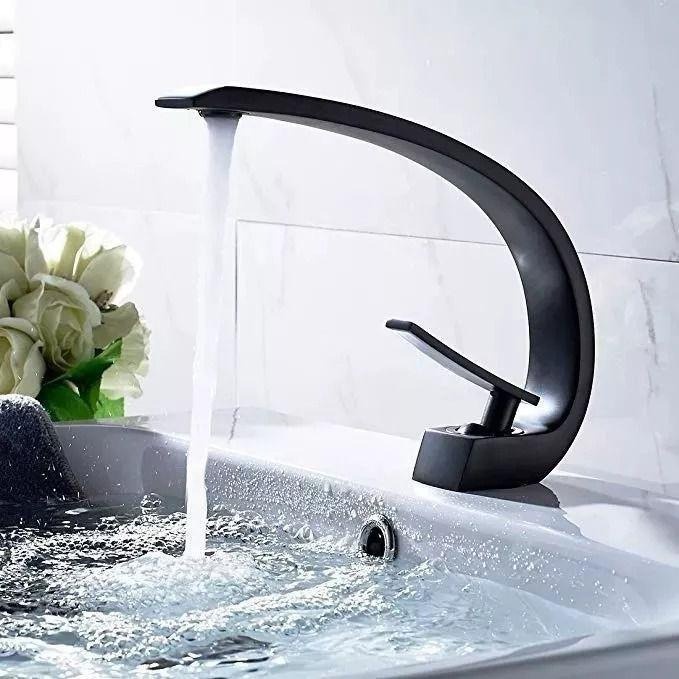 Detalhes do Torneira Banheiro Lavabo Misturador Cascata Preta
