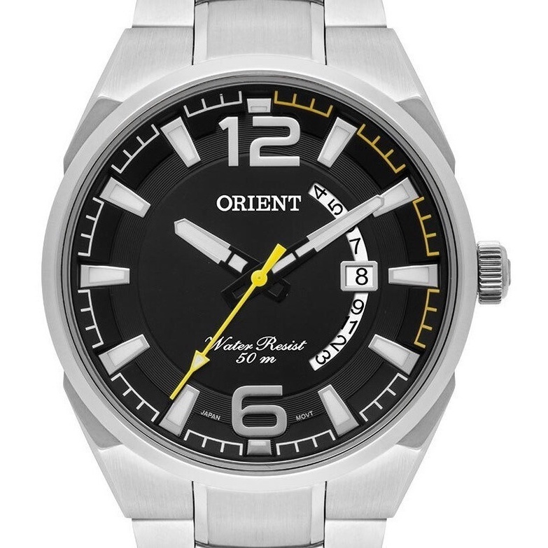 Relogio Orient Masculino Prata Mbss1336 P2sx Mostrador Preto