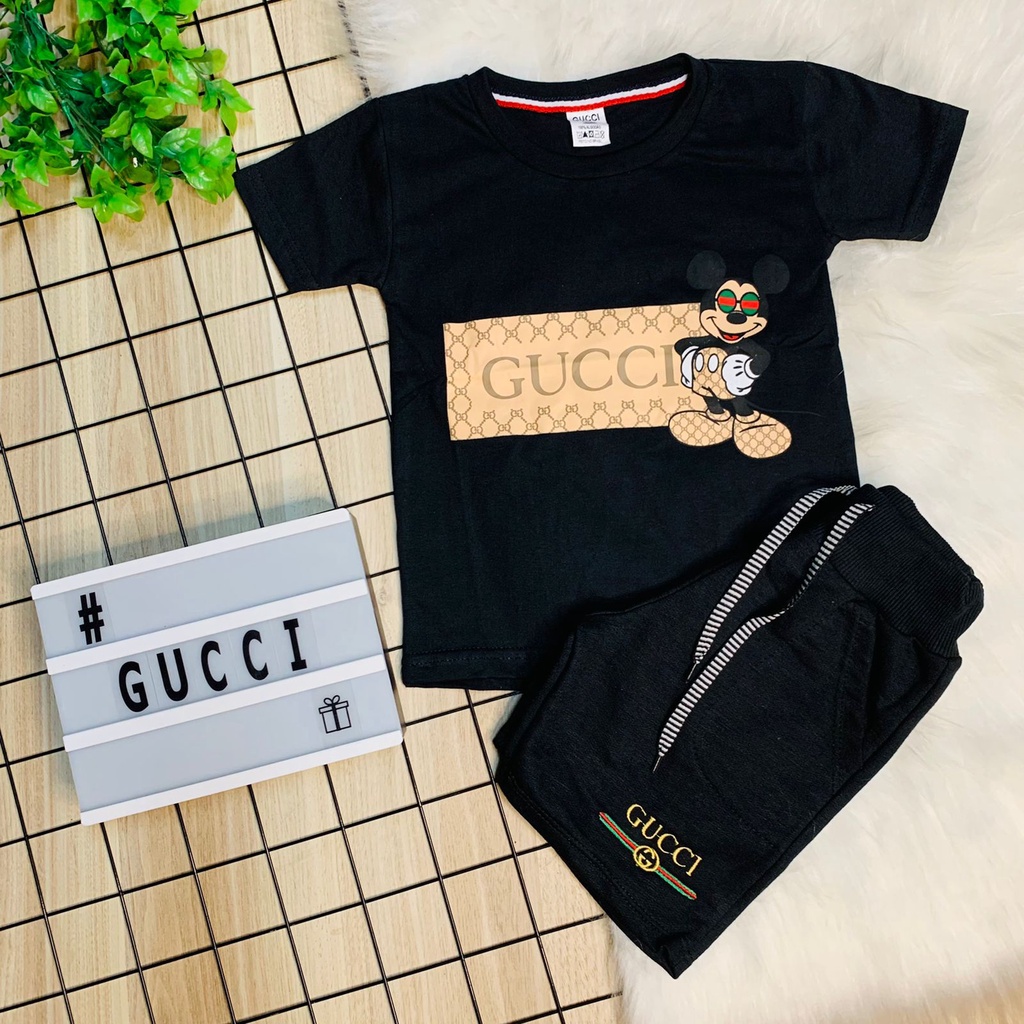 Conjunto Infantil Menino Camiseta e Bermuda Roupa Criança Masculino GCC Mickey