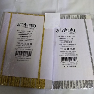 Fita Galão/ Passamanaria-com 10 Metros- dourado e prata arte Punto em Oferta na Shopee