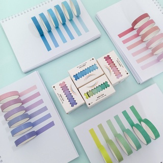Fita Adesiva Colorida Washi Tape Tom Pastel Degradê 10 mm x 2 m com 6 Fitas - Importado em Oferta na Shopee