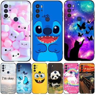 Para Motorola Moto G60S Capa Traseira De Silicone Macia MotoG60S Protetora De Telefone Tpu Preta Padrão Bonito
