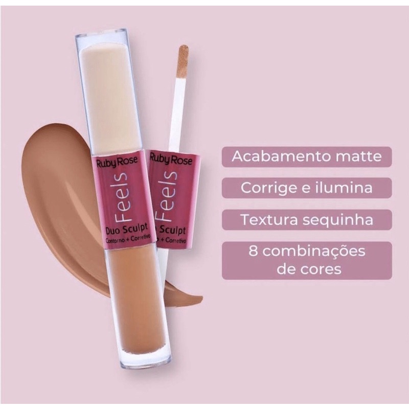 Corretivo Liquido Ruby Rose Feels Contorno Facial Duo Sculpt