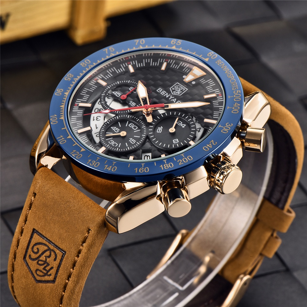BENYAR Relógios Masculinos Marca Luxo Pulseira De Silicone À Prova D'água Cronógrafo Esportivo Quartzo Militar Relógio Masculino Relogio