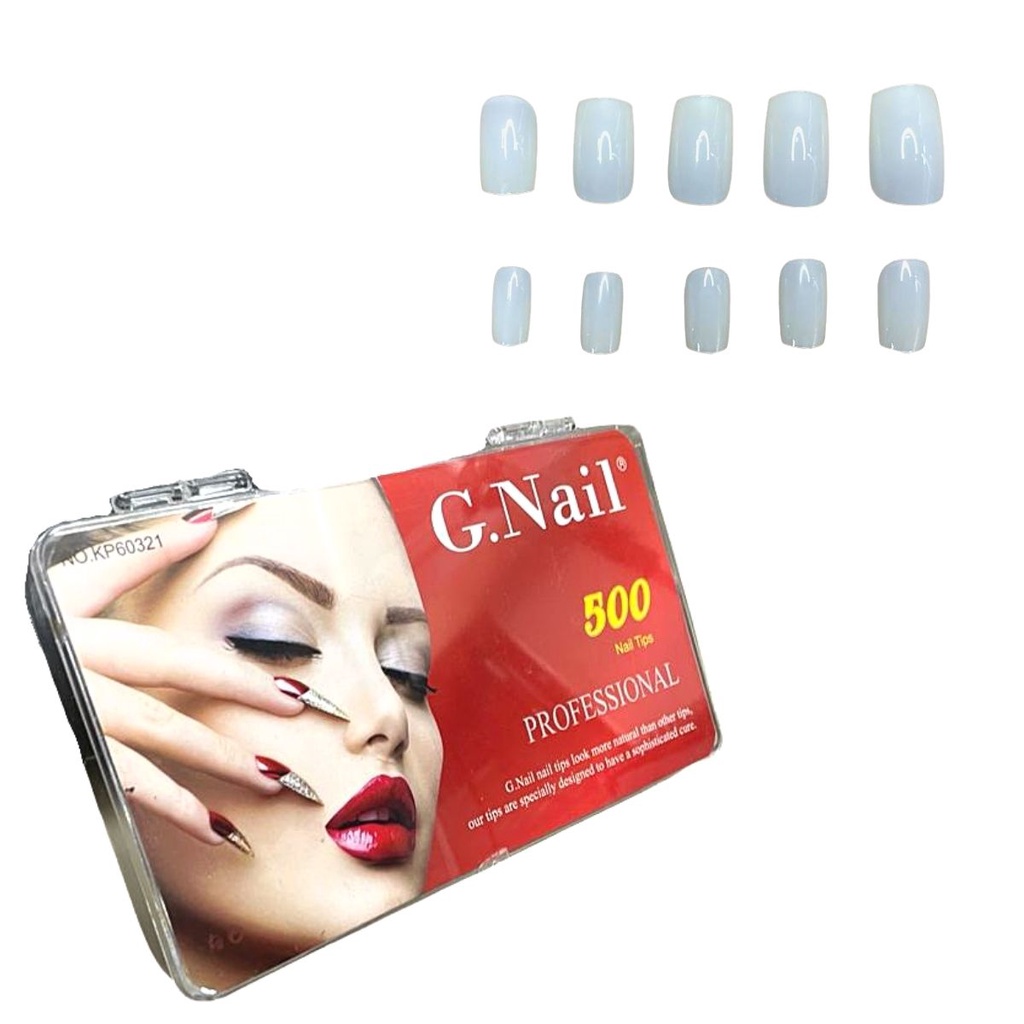 Kit Com 500 Unhas Postiça Nail Quadrada Natural Profissional em Oferta na Shopee