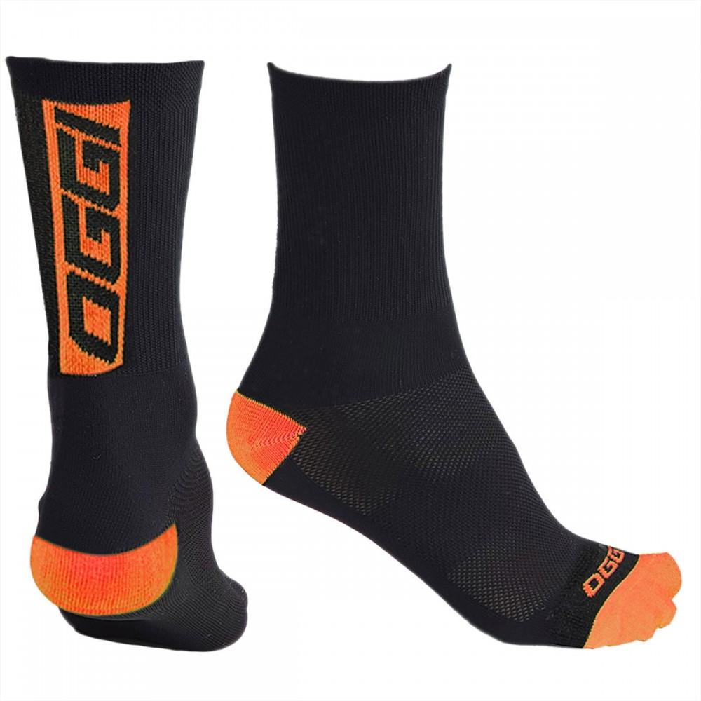 Meia Cano Longo Oggi Preta e Laranja em Oferta na Shopee
