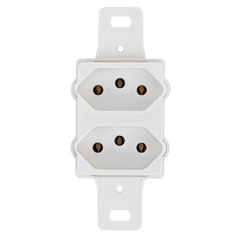 Kit Instalação Aparente 01 Cx. 01 Tomada + 01 Espelho e 02 Adaptador