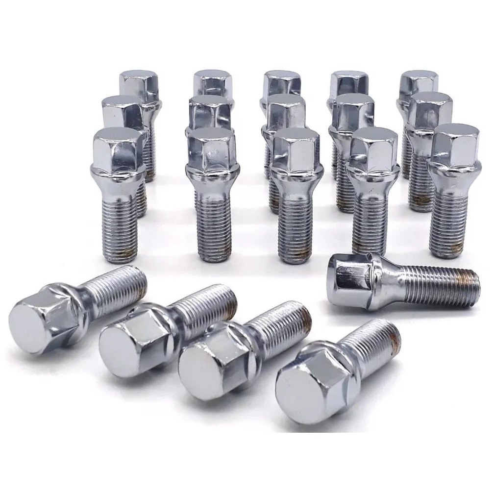 Kit 20 Parafuso Cromado Rosca Longa VW Golf Polo Fox Crossfox